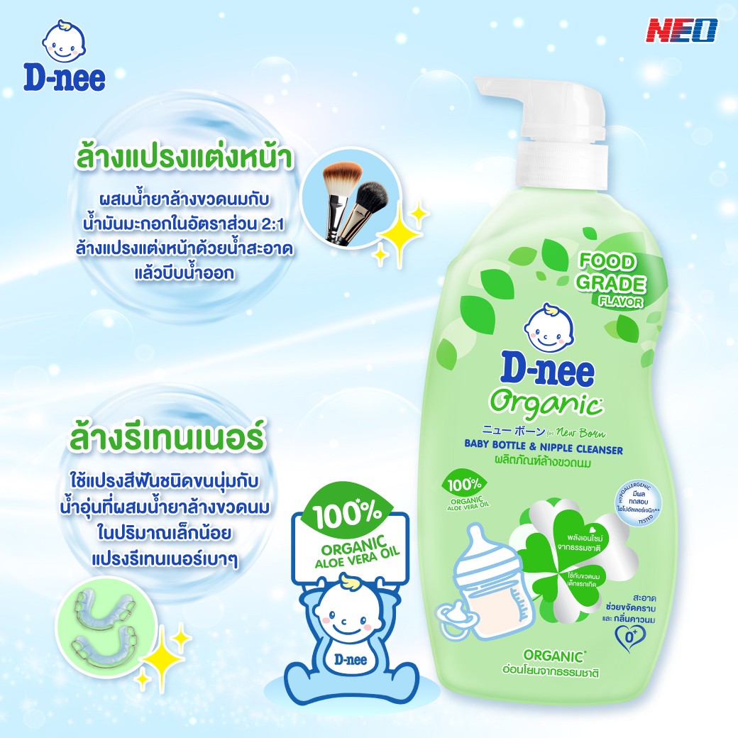 น้ำยาล้างขวดนมเด็ก ดีนี่ นิวบอร์น ขวดปั๊ม 600 มล. D-nee 6 messageImage 1761736990934 0