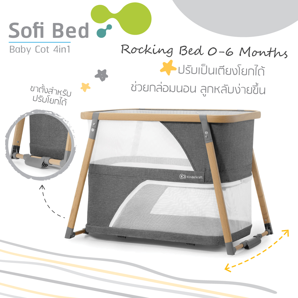 Kinderkraft เตียงนอนเด็ก Sofi Bed 4 in 1 9 rn 1