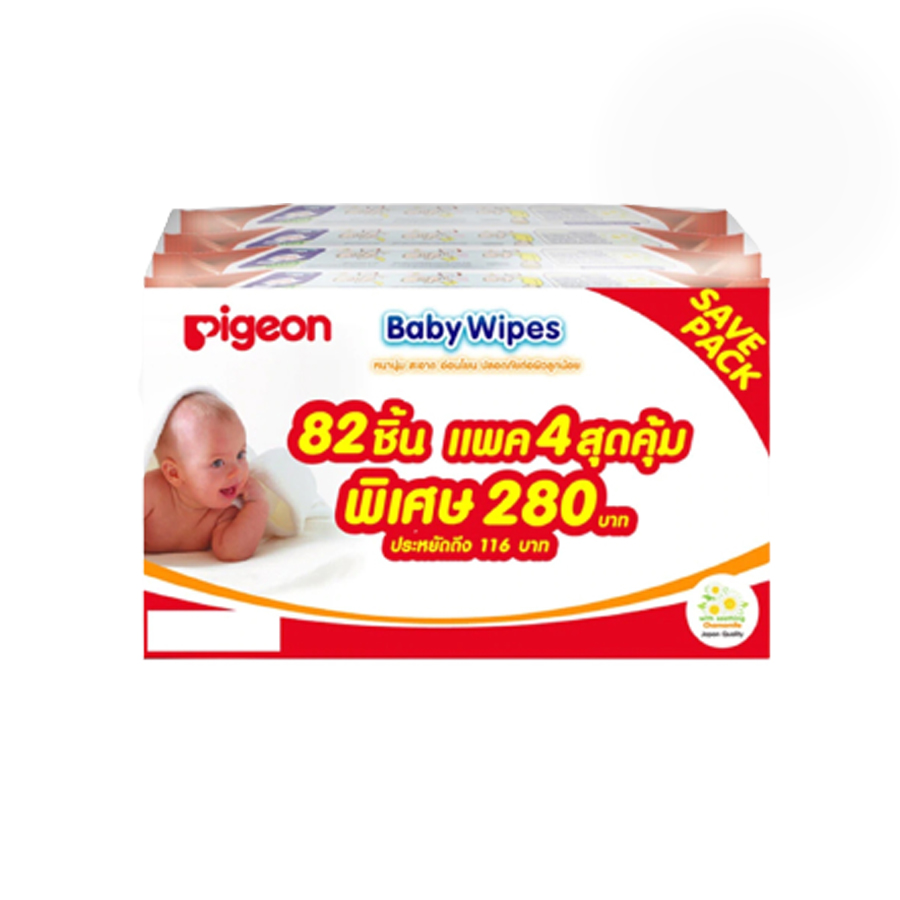 Pigeon ทิชชู่เปียก สูตรคาโมมายล์ 82 ชิ้น 2 75