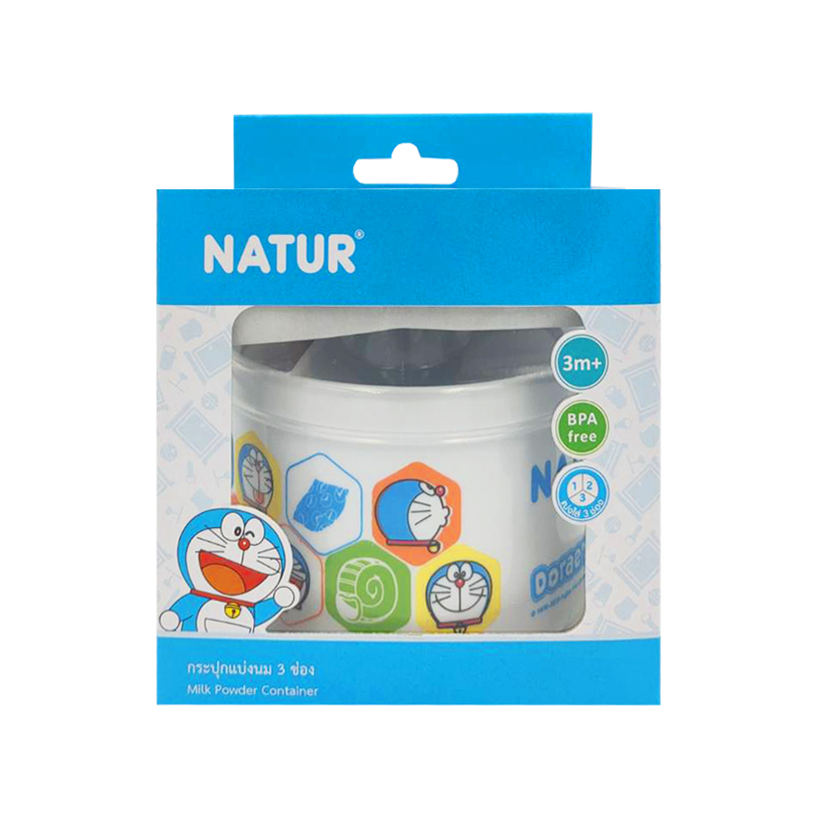 Natur กระปุกแบ่งนม 3 ช่อง ลาย Doraemon 2 90
