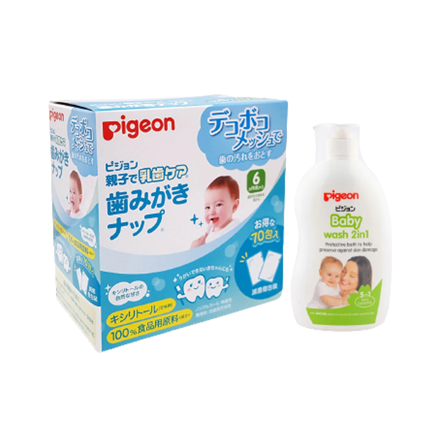 Pigeon ผ้าเช็ดฟันเด็กทารก รสไซลิทอล 70 ชิ้น 2 au