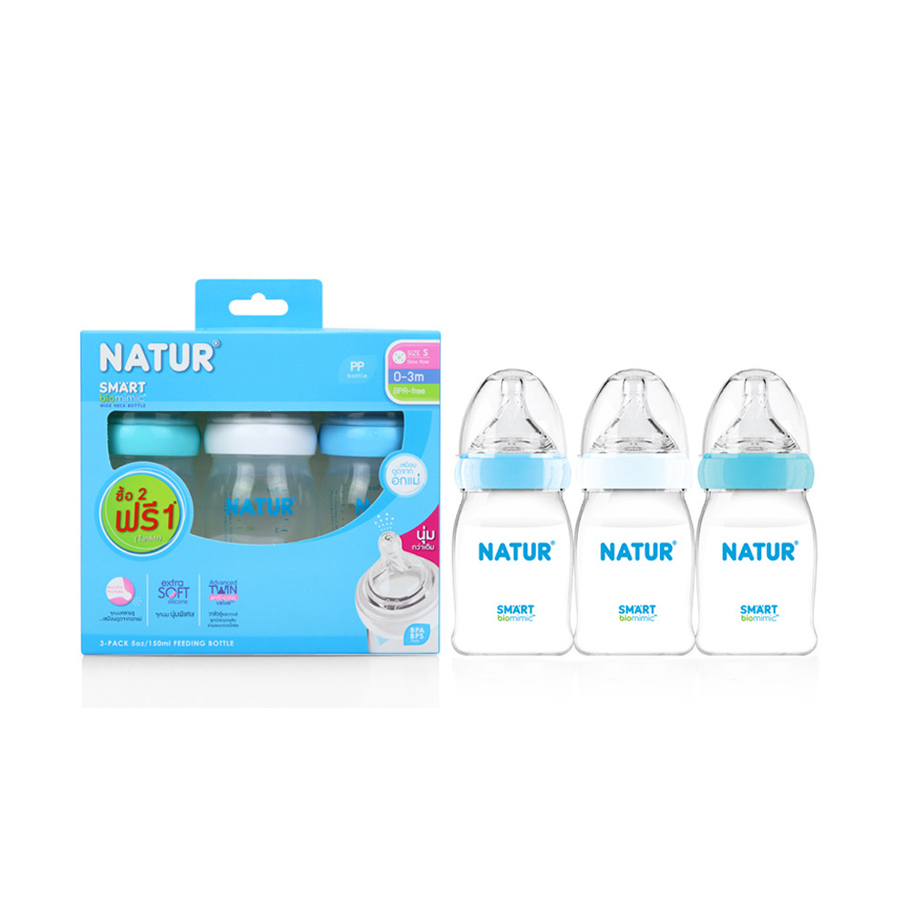 Natur ขวดนม Smart Biomimic PP 5oz./9oz. 4 vc