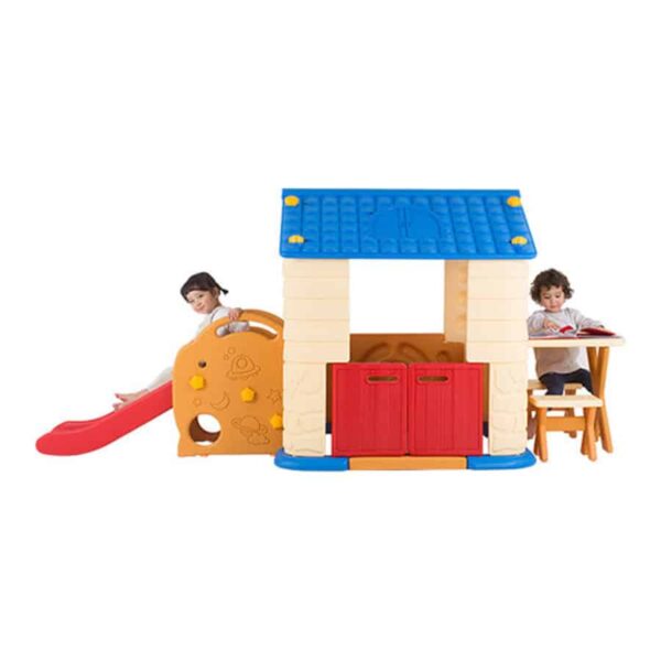 บ้านเด็กเล่นพร้อมโต๊ะเก้าอี้และสไลเดอร์ รุ่น Play House Slide Table&Chair Set Eduplay