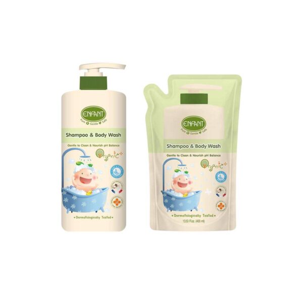 Enfant เจลอาบน้ำและสระผม สูตรอ่อนโยน Organic Plus