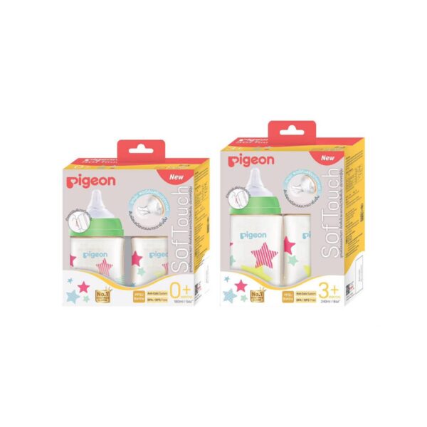 Pigeon ขวดนม PPSU ลายสตาร์ 5oz. และ 8 oz แพ็ค 2 ผลิตปี 2567