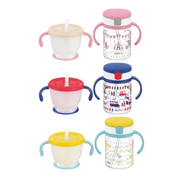 Richell AQ Straw training mug & Clear straw bottle mug R