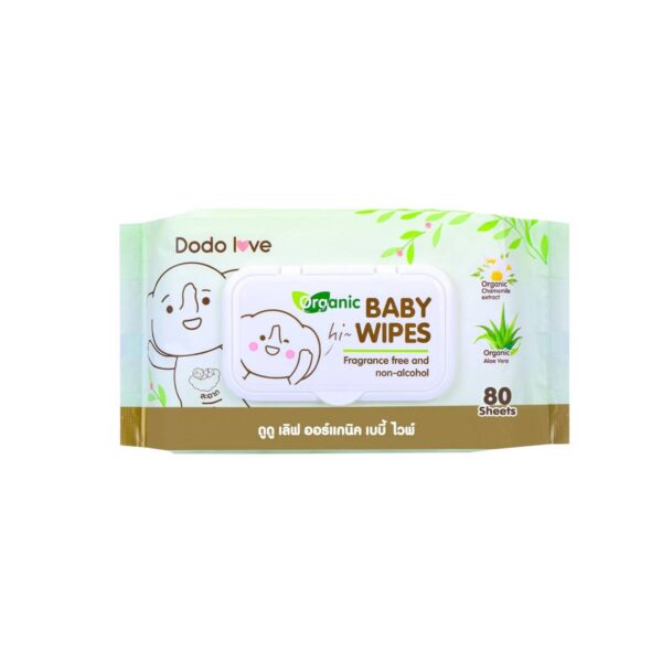 DODOLOVE Organic Baby Wipes ทิชชู่เปียก 80 แผ่น