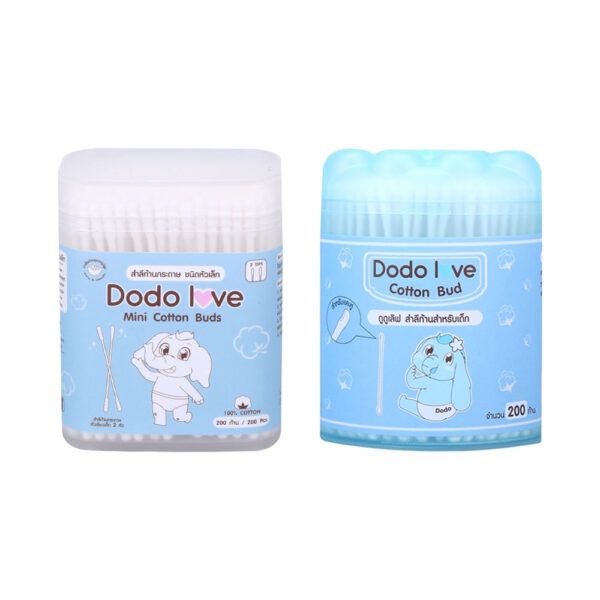 สำลีก้านกระดาษหัวเล็ก 200 ก้าน DODOLOVE