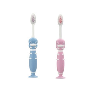 แปรงสีฟันพร้อมฐานดูด แพ็ค 2 Toothbrush  with Suction Cup 2pcs. KUKU DUCKBILL