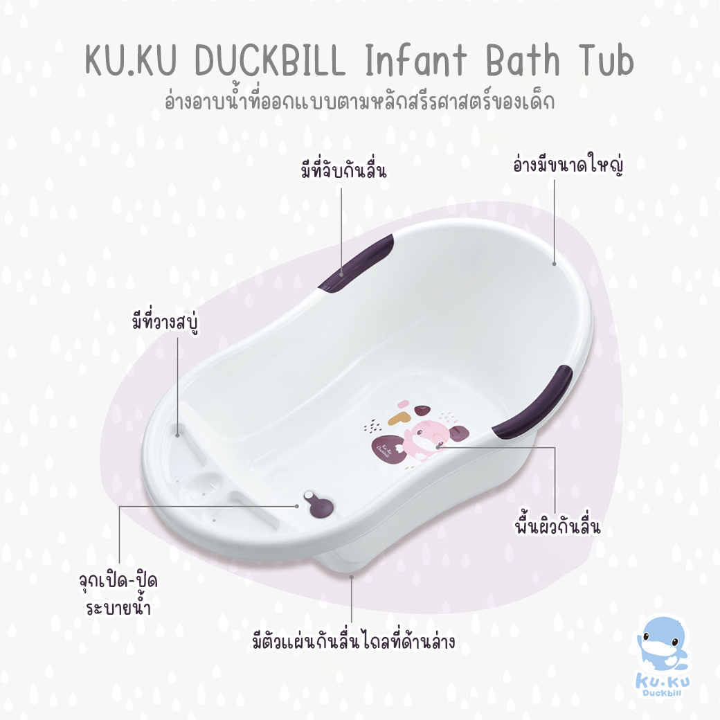 อ่างอาบน้ำสำหรับเด็กขนาดใหญ่ KUKU DUCKBILL Infact Bath Tub 29 7